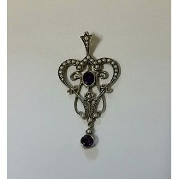 Silver and Amethyst Vintage Style Enhancer 